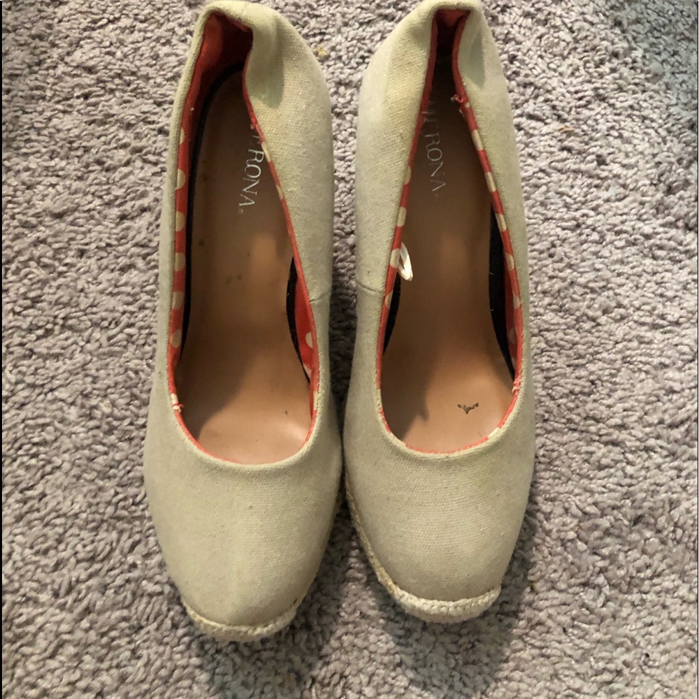 Canvas & cork wedges